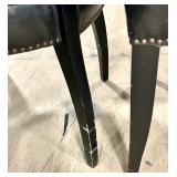 Black Upholstered Dining Chairs with Nailhead Trim - Set of 3