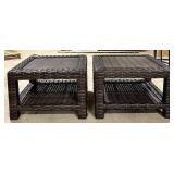 Safavieh Woven Rattan End Tables - Pair (Lot of 2)