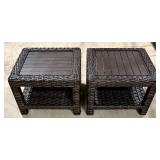 Safavieh Woven Rattan End Tables - Pair (Lot of 2)