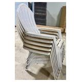 White Plastic Stack Chairs - Stackable Patio Chairs - 5