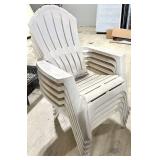 White Plastic Stack Chairs - Stackable Patio Chairs - 5