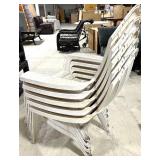 White Plastic Stack Chairs - Stackable Patio Chairs - 5
