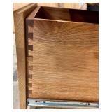 Oak Nightstands Pair - 3-Drawer Bedside Tables