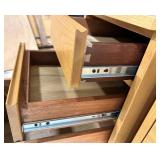 Oak Nightstands Pair - 3-Drawer Bedside Tables