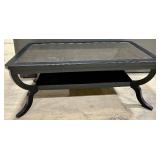 Black Glass-Top Coffee Table