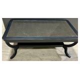 Black Glass-Top Coffee Table