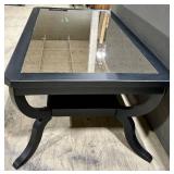 Black Glass-Top Coffee Table