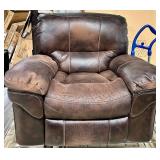 Man Wah Leather Electric Recliner Chair - Brown Upholstery