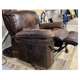 Man Wah Leather Electric Recliner Chair - Brown Upholstery