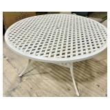 Round White Patio Table - Umbrella Hole