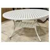 Round White Patio Table - Umbrella Hole