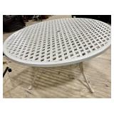 Round White Patio Table - Umbrella Hole