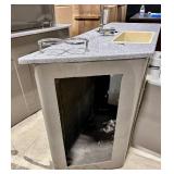 PONTOON Beach Bar Edition Kitchen Island with Sink & Granite Style Top - Stainless Steel