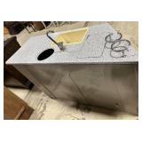 PONTOON Beach Bar Edition Kitchen Island with Sink & Granite Style Top - Stainless Steel