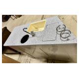 PONTOON Beach Bar Edition Kitchen Island with Sink & Granite Style Top - Stainless Steel