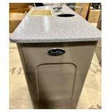 PONTOON Beach Bar Edition Kitchen Island with Sink & Granite Style Top - Stainless Steel