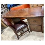 Oak Double-Pedestal Desk