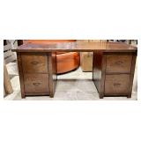 Oak Double-Pedestal Desk