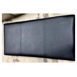 Black Pleather Storage Ottoman Bench with Lift-Top Lid & Interior Storage