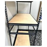 4-Tier Industrial Steel Shelving Rack - Plywood Shelves & Adjustable Uprights, Black Powder-Coated