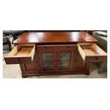 Winners Only 60-Inch Wide Wood Buffet Sideboard with Glass-Front Center Cabinets