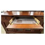 Winners Only 60-Inch Wide Wood Buffet Sideboard with Glass-Front Center Cabinets