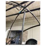 Large 42" Black Metal Orb Chandelier with Candle-Style Sockets