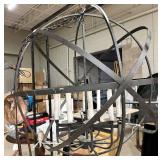 Large 42" Black Metal Orb Chandelier with Candle-Style Sockets