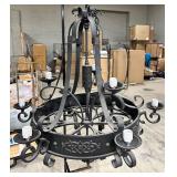 Black Wrought Iron 8-Light Chandelier - 26" x 20"