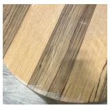 Zebrawood Round Drum Table - Cylindrical End Table with Natural Veneer