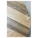 Zebrawood Round Drum Table - Cylindrical End Table with Natural Veneer