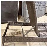 Safavieh Wicker Patio Chaise Lounge with Lift-Top Storage Box - Rattan Outdoor Furniture