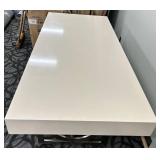 Bernhardt Console Table Desk - White Finish - 3 Drawers - Gold Ring Base