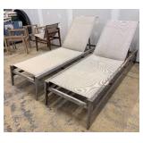 Two Summer Classics Teak Lounge Chairs