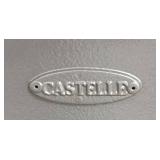 Castelle Swivel Patio Chair with Black & White Stripe Cushions