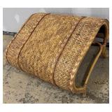 Rattan Ottoman  - Natural Woven Barrel Footstool