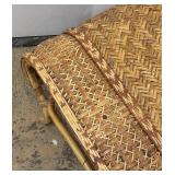 Rattan Ottoman  - Natural Woven Barrel Footstool