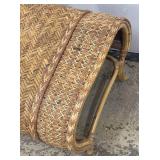 Rattan Ottoman  - Natural Woven Barrel Footstool