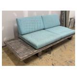 Summer Classics Teak Wood Patio Sofa with Pallet-Style Base