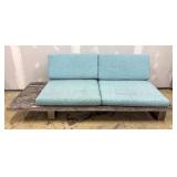 Summer Classics Teak Wood Patio Sofa with Pallet-Style Base