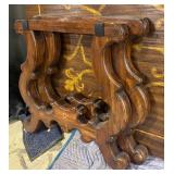 Vintage Wooden Table with Gold Scrollwork Design