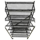 Metal Mesh Shoe Rack - 63 in Tall, 14 in W x 22 in D
