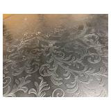 Painted Round Black Wrought Iron Coffee Table with Studded Edge & Ornate Scroll Base