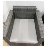 Safavieh Outdoor Wicker Armchairs - Pair Cushioned Patio Seating