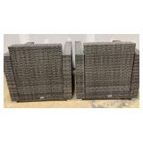 Safavieh Outdoor Wicker Armchairs - Pair Cushioned Patio Seating