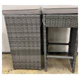 Safavieh Outdoor Woven Ottomans Cushioned Square Stools (Lot of 2)