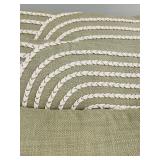 Pillows - Trio of Olive Green Throw Cushions 12 x 19 in Textured Weave