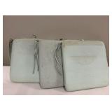 Light Aqua Outdoor Seat Cushions 16x16 in (Lot of 3)