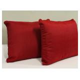 Red Outdoor/Indoor Accent Pillows - Red 22 x 27 in (Lot of 2)