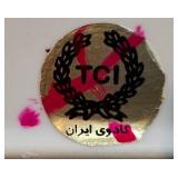 LL-ST - TCI Iran Footed Serving Tray - Floral Pattern Porcelain, Gold Trim & Handles